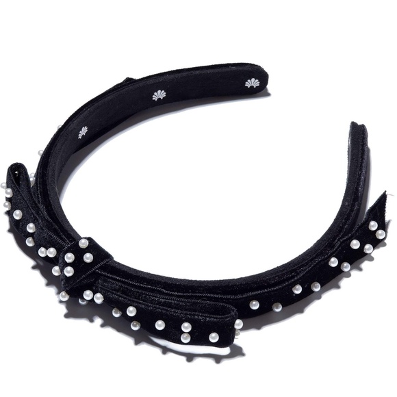 Lele Sadoughi Jet Pearl Bardot Ribbon Headband main image 5